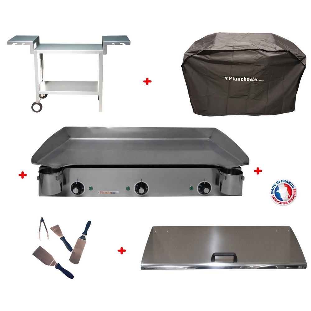 Pack plancha électrique planchaelec lux 830 inox - chariot odeon 830