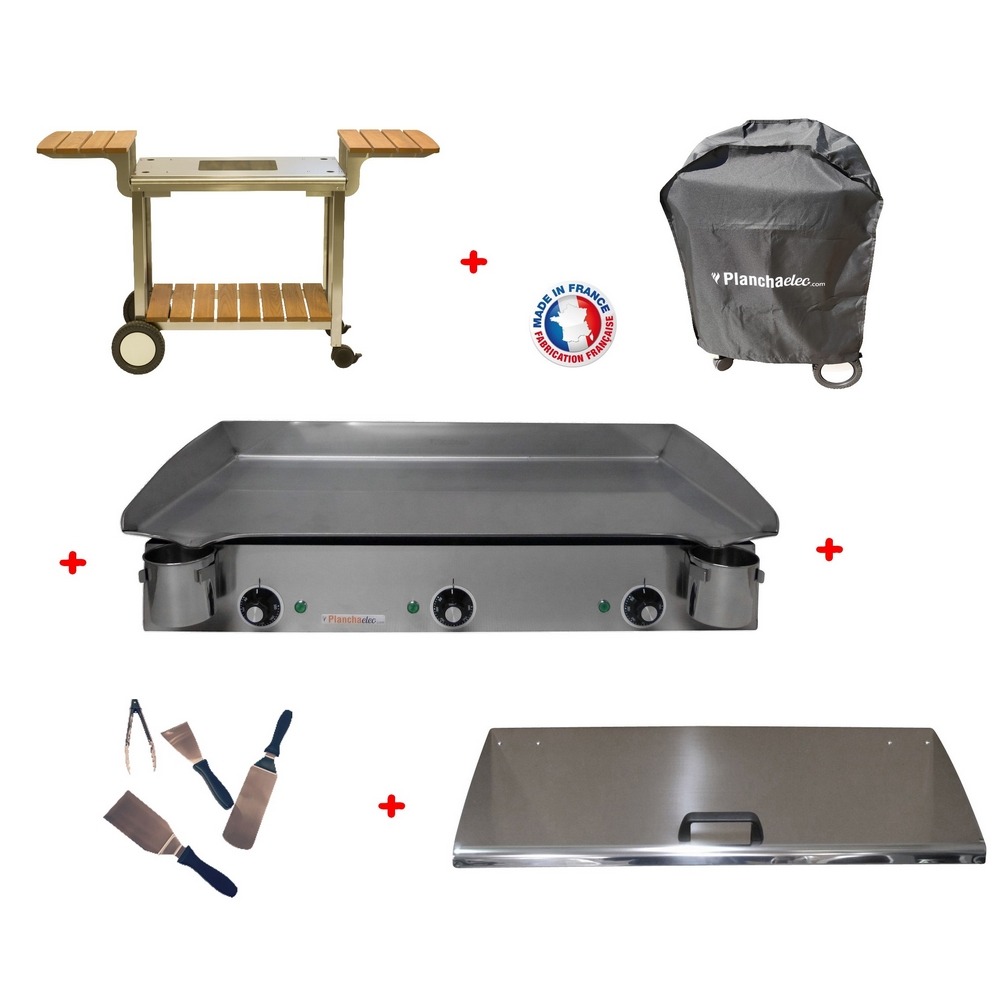 Pack plancha électrique planchaelec lux 830 inox - chariot elysee 830