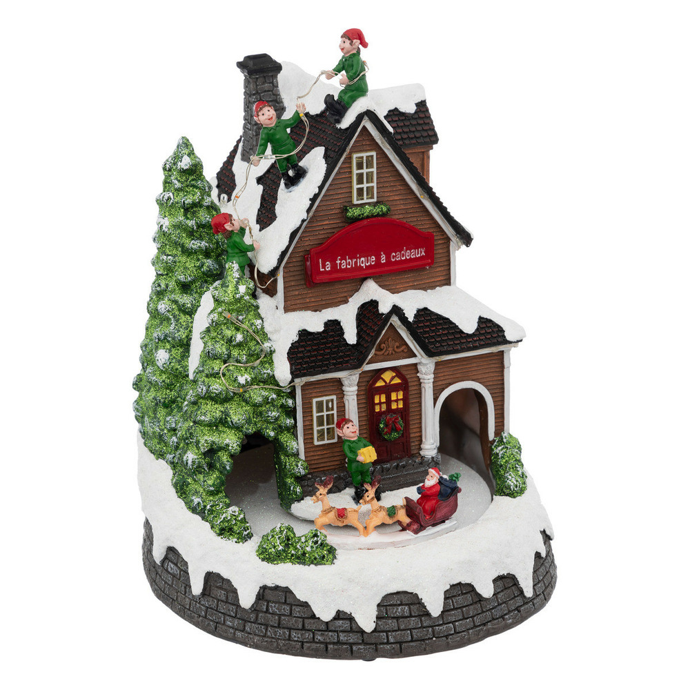 Village de noël lumineux, musical et animé la fabrique à cadeaux