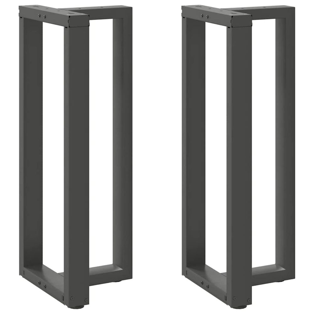 Pieds de table de bar en t, 2 pièces, anthracite, 50 x 35 x (100-101) cm, acier