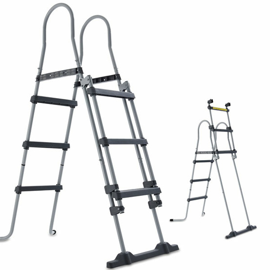 H 00091 echelle double pour piscine 107 cm -symétrique hors sol accessoire piscine marches 2x3