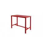 Table de bar haute de jardin rouge inari pour 4 personnes aluminium 140x70x103cm - meuble de jardin