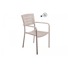 Lot de 4 fauteuils de jardin empilable inari taupe muscade aluminium  - meuble de jardin -56x58xh85cm