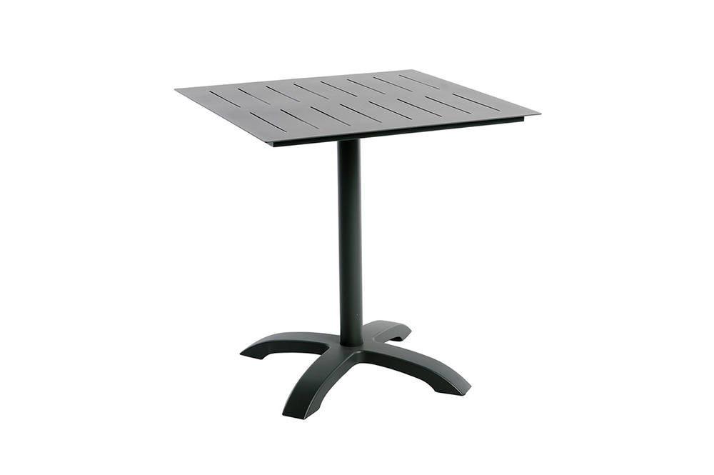 Table de jardin carrée 2 personnes bistrot inari noir aluminium 70x70cm - meuble de jardin