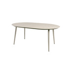 Table de jardin ovale pour 6 personnes inari en aluminium beige 180x120xh75cm- meuble de jardin