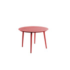 Table de jardin ronde 4 personnes inari rouge pimentaluminium 110x75cm- mobilier de jardin