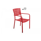 Lot de 4 fauteuils de jardin empilable inari rouge piment aluminium - meuble de jardin - 56x58xh85cm