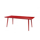Table de jardin rectangulaire 8 personnes inari rouge piment aluminium 200x100cm - meuble de jardin