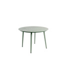 Table de jardin ronde 4 personnes inari vert romarin aluminium 110x75cm- mobilier de jardin