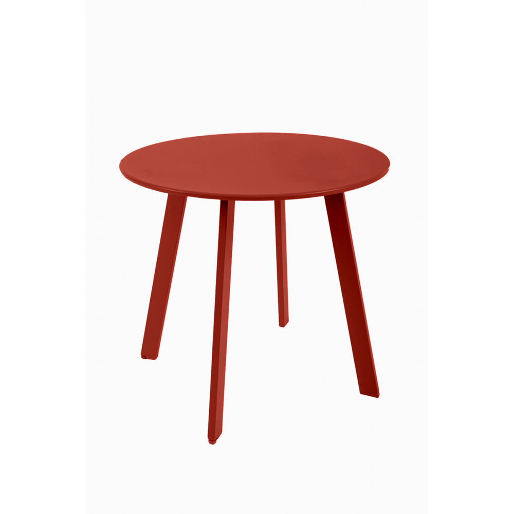 Table d'appoint, table basse ronde de jardin terracotta en acier epoxy 49x45cm- meuble de jardin