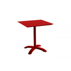 Table de jardin carrée 2 personnes bistrot inari rouge aluminium 70x70cm  - meuble de jardin