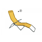 Lot de 2 chaises longue jaune solaire texaline acier - transat - mobilier de jardin - 193x59x96cm