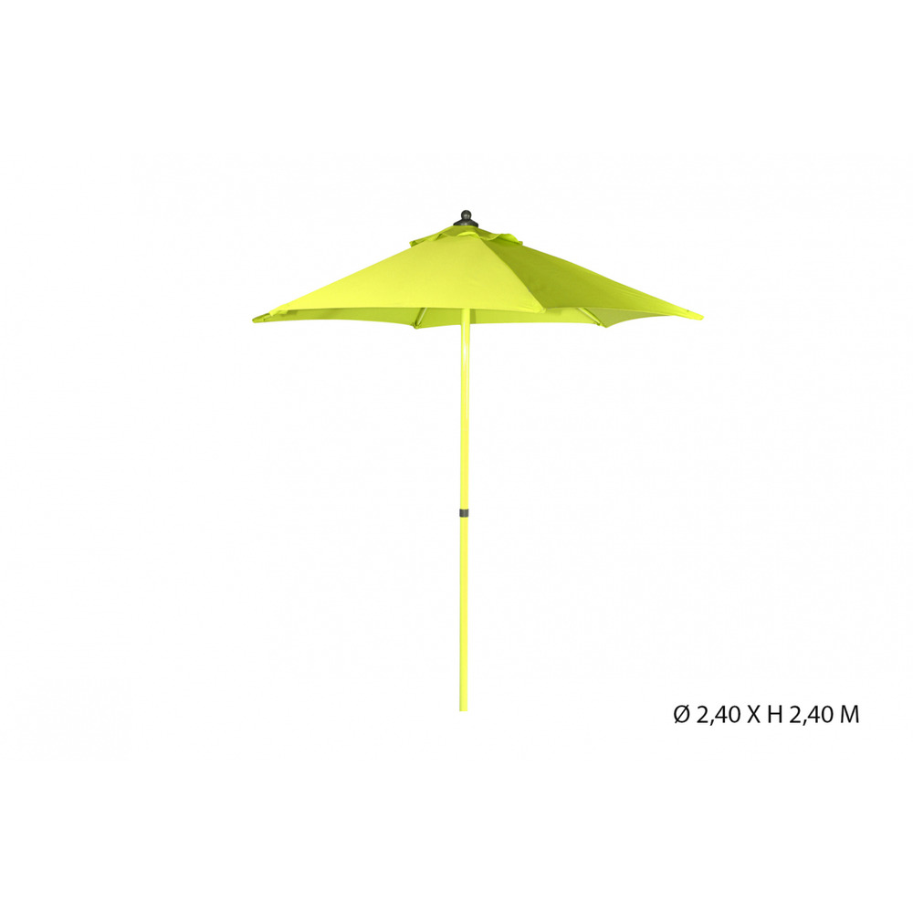 Parasol rond 2,4 m aluminium et polyester vert inclinable  - mobilier de jardin - parasol droit