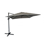 Parasol déporté rond gris anthracite 3x3m polyester - parasol - mobilier de jardin