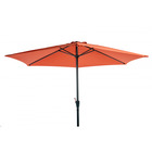 Parasol rond 3m orange brûlée aluminium et polyester - mobilier de jardin - parasol droit