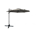 Parasol déporté rond gris foncé 3m polyester - parasol - mobilier de jardin