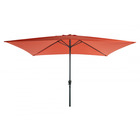 Parasol rectangulaire 2x3m orange aluminium et polyester avec manivelle - parasol droit - mobilier de jardin