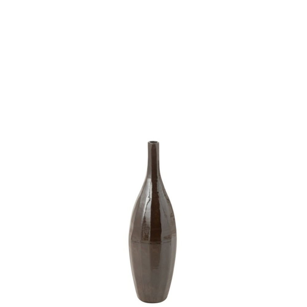 Vase en céramique marron 18x18x70 cm