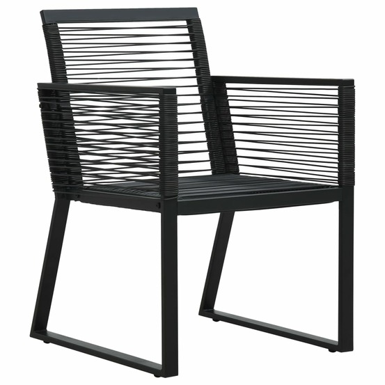 Chaises de jardin lot de 2 noir rotin pvc