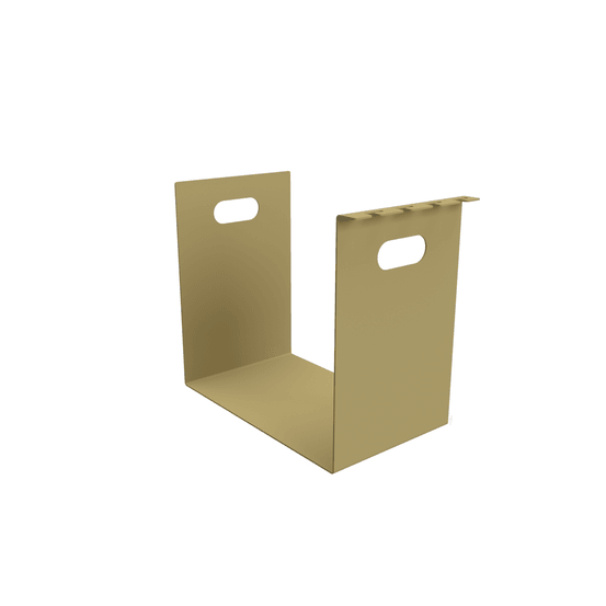 Porte-bûches design en métal - support à ustensiles - gris beige
