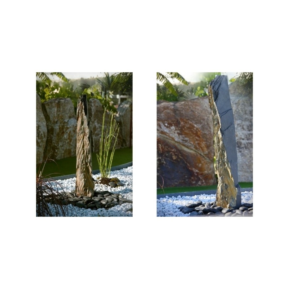 Menhir monolithe ardoise 70/90 cm - noir (lot de 20)