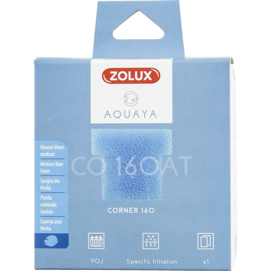 Filtre pour pompe corner 160, filtre co 160 at mousse bleue medium x1. Pour