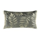 Coussin franges 30x50 cm velours or adelor anthracite