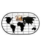 Porte photo métal carte du monde 60x35 cm