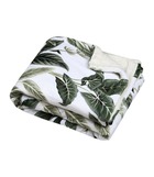 Plaid 130x160 cm topiary blanc