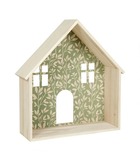 Déco maison bois motif fleuri vert