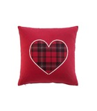 Coussin 40x40 cm chambray suzon rouge