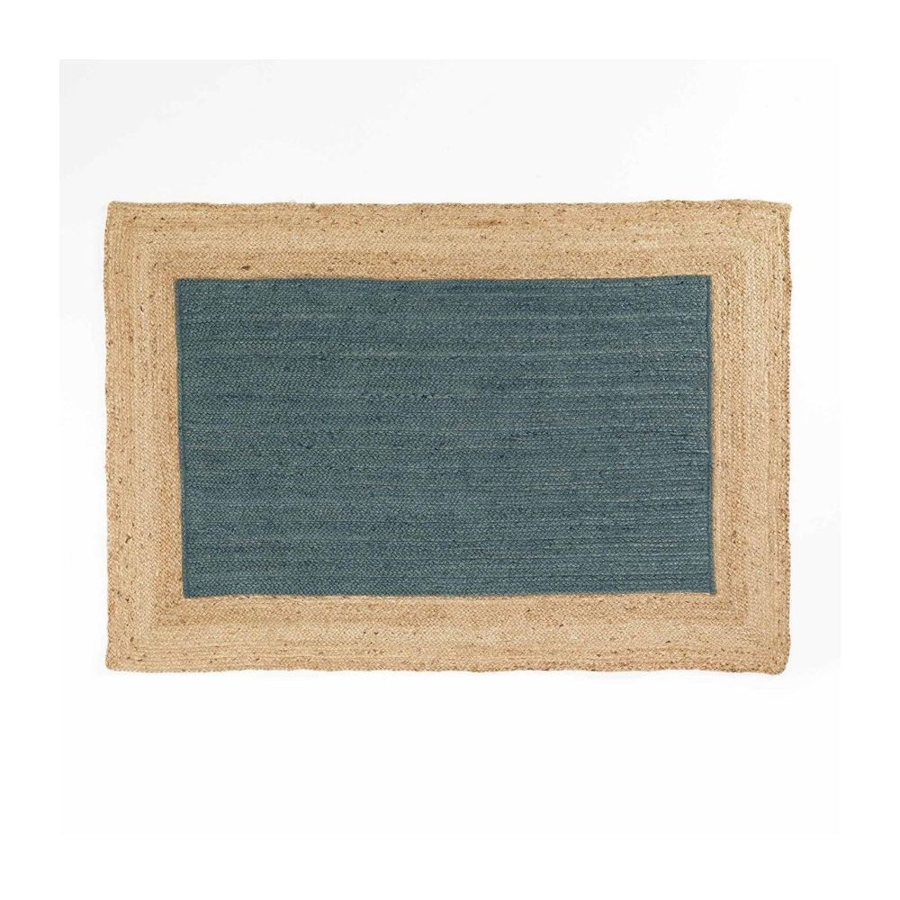 Tapis rectangle 120x180 jute bicolore napoli bleu | Truffaut
