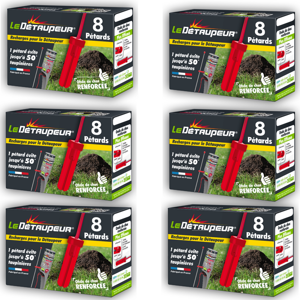 6 recharges pièges anti taupes et rats taupiers - 6 recharges de 8 pét