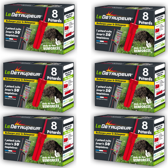 6 recharges pièges anti taupes et rats taupiers - 6 recharges de 8 pét