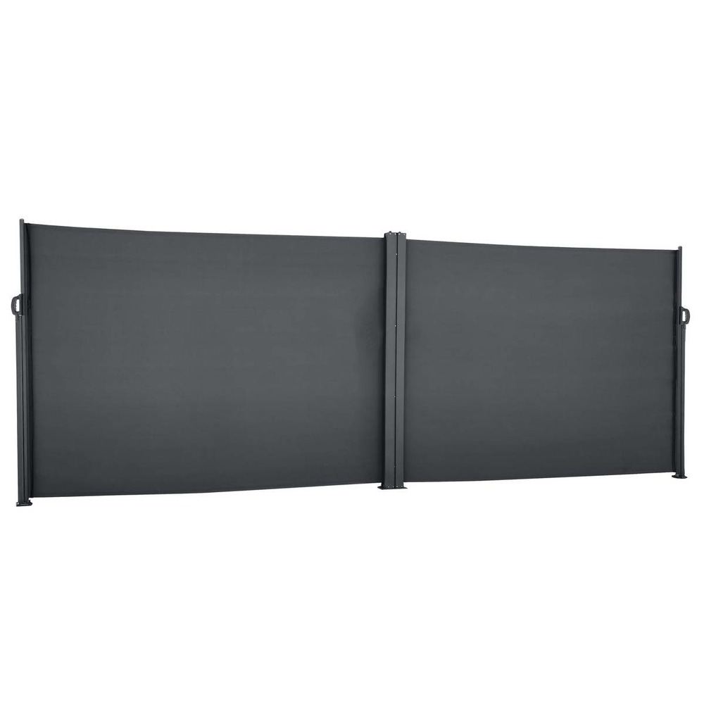 Paravent double rétractable antao graphite 6x1,8m en aluminium traité époxy