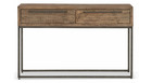 Console 2 tiroirs bois métal marron 120x35x76cm - bois, métal