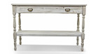 Console 1 tiroir bois cerusé blanc 120x45x77cm