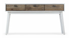 Console 3 tiroirs bois blanc 140x35x75cm
