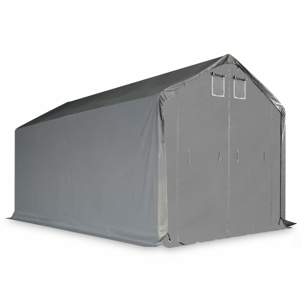 Couverture de tente de rangement pvc 5x10 m gris