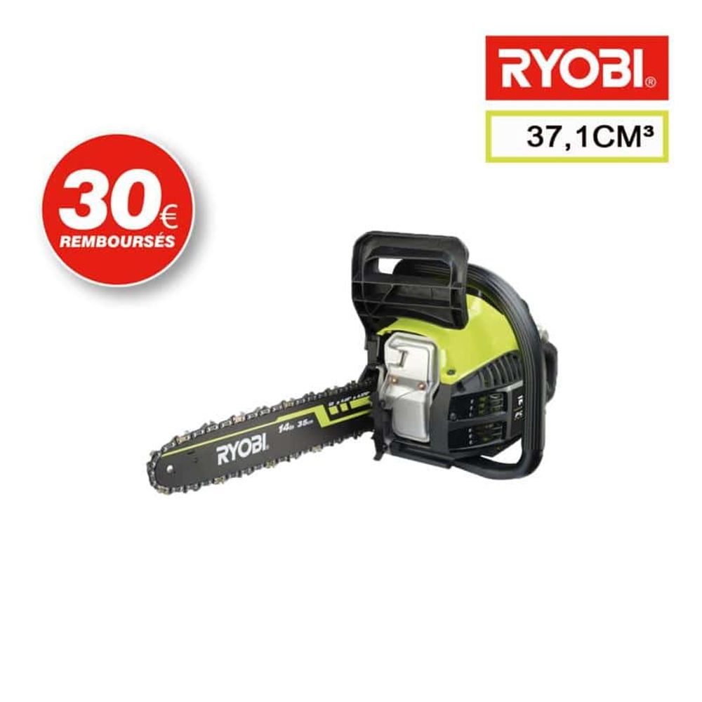 Tronçonneuse thermique ryobi 37.1cm3 powr xt guide 35cm rcs3835t | Truffaut