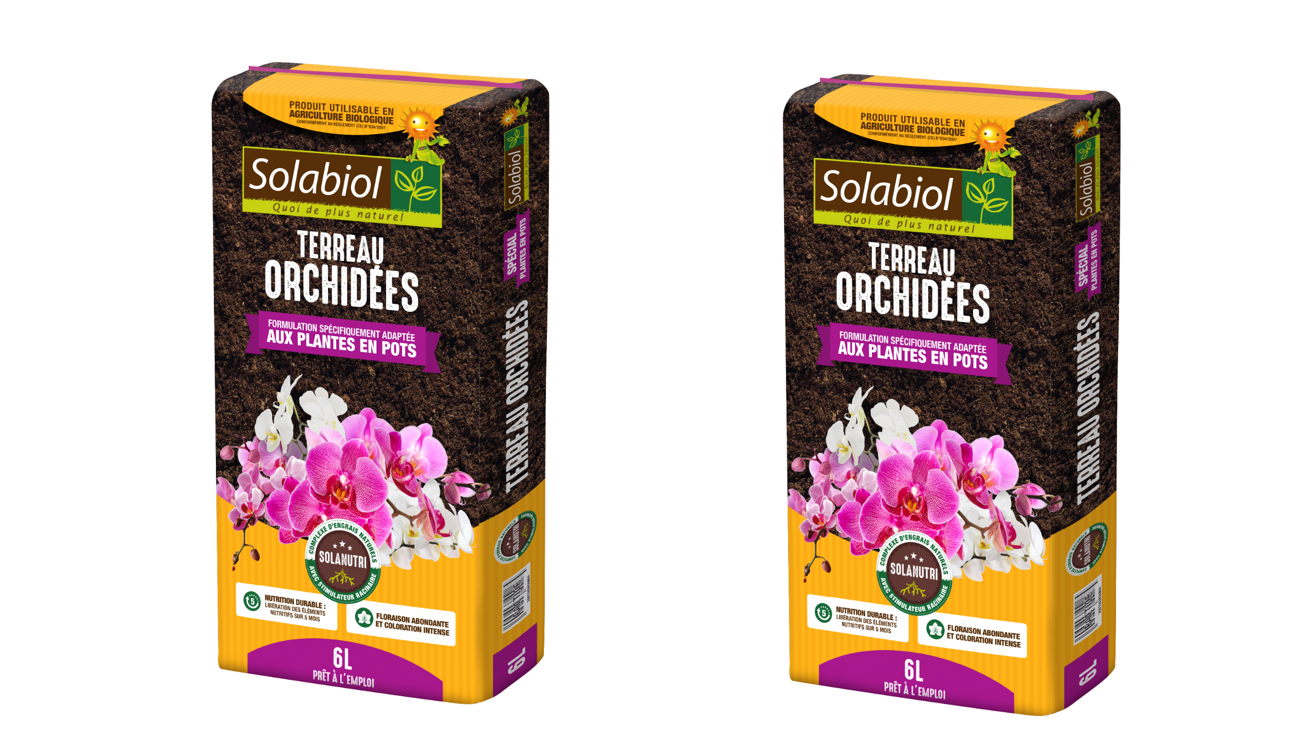 Terorc6x2 | 2 terreaux orchidées | tourbe et ecorces de pin | brun | 2