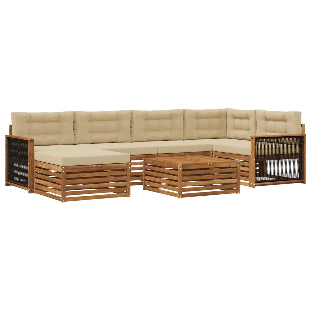 Ensemble de canapés d'extérieur 7 pc naturel et beige