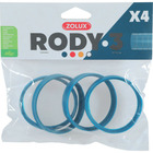 4 anneaux connecteur pour tube rody couleur bleu taille ø 6 cm  pour rongeu