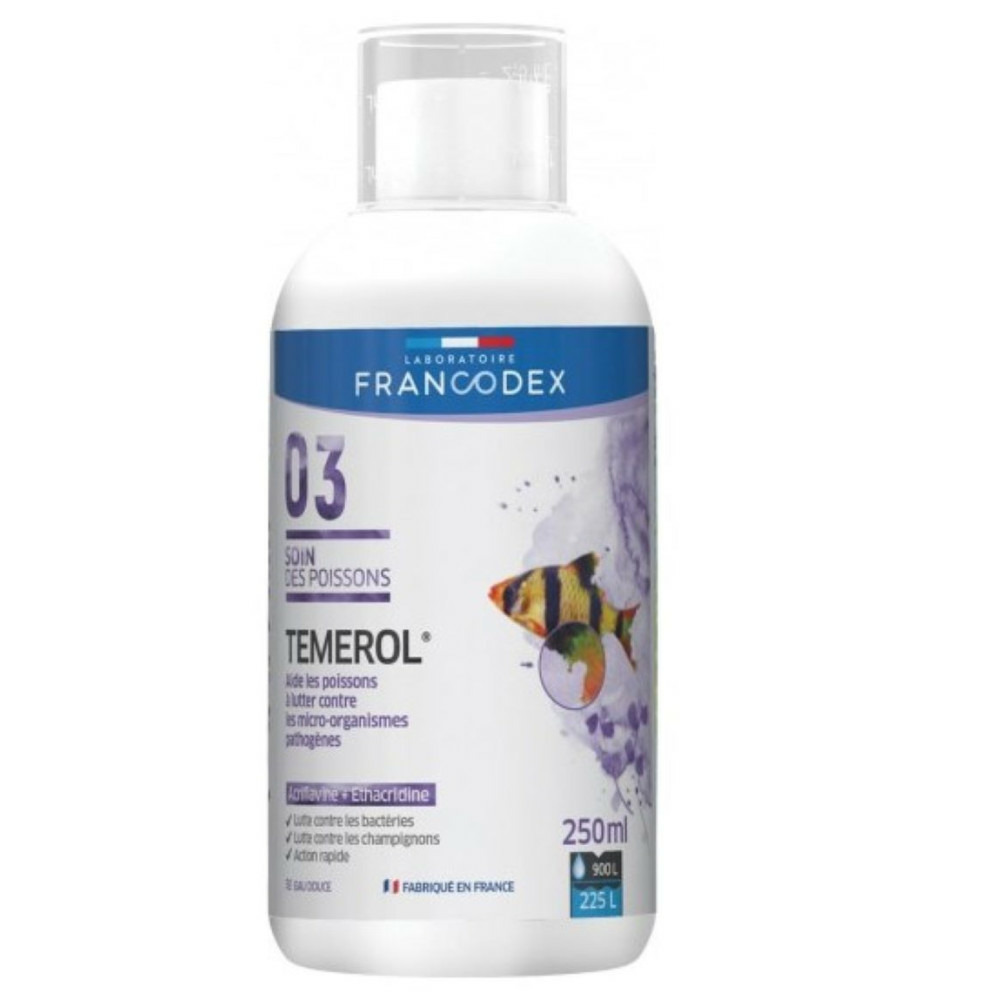 Désinfectant général temerol flacon de 250 ml pour aquarium Truffaut