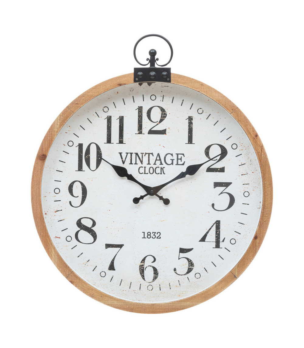 Pendule murale forme gousset esprit vintage d 57 cm