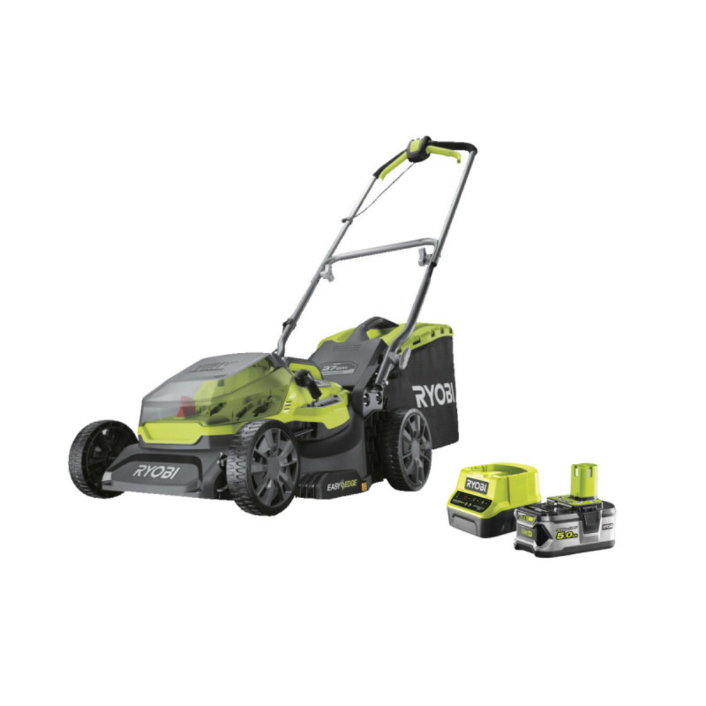 Tondeuse ryobi 18v lithiumplus brushless coupe 37cm - 1 batterie 5,0 ah - 1 chargeur rapide - ry18lmx37a-150