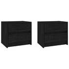 Tables de chevet 2 pcs noir 40x30,5x35,5 cm bois de pin solide