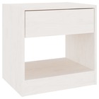 Table de chevet blanc 40x31x40 cm bois de pin massif