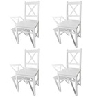 Chaises à manger lot de 4 blanc bois de pin
