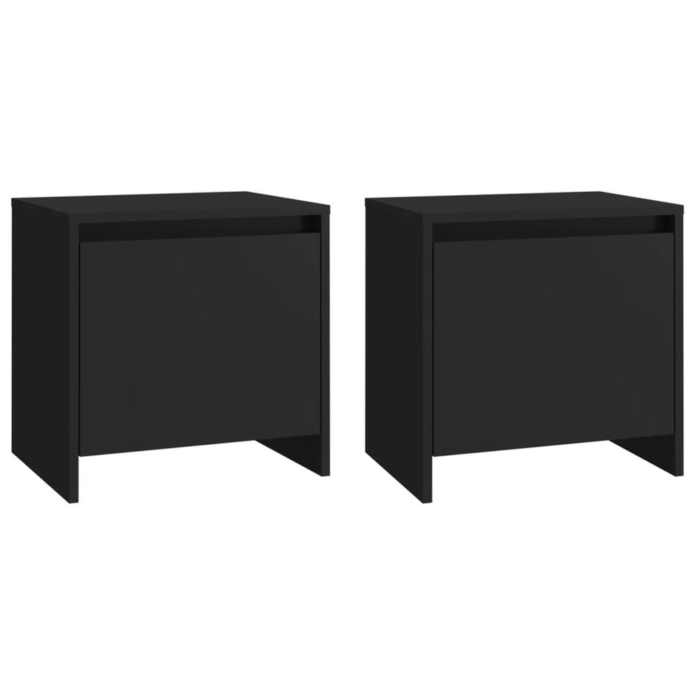 Tables de chevet 2 pcs noir 45x34x44,5 cm bois d'ingénierie
